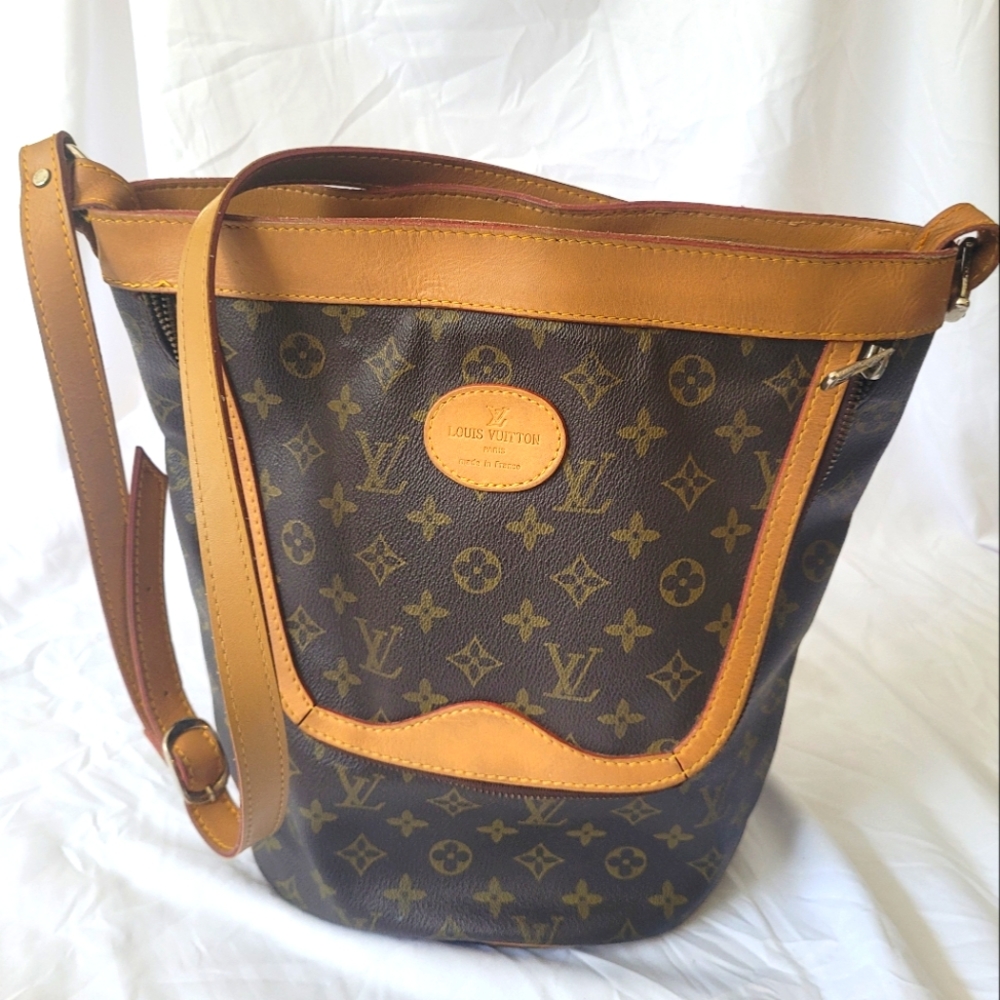 Authentic Vintage Louis Vuitton Crossbody Bag- Leather Canvas and Suede Handmade